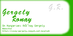 gergely ronay business card